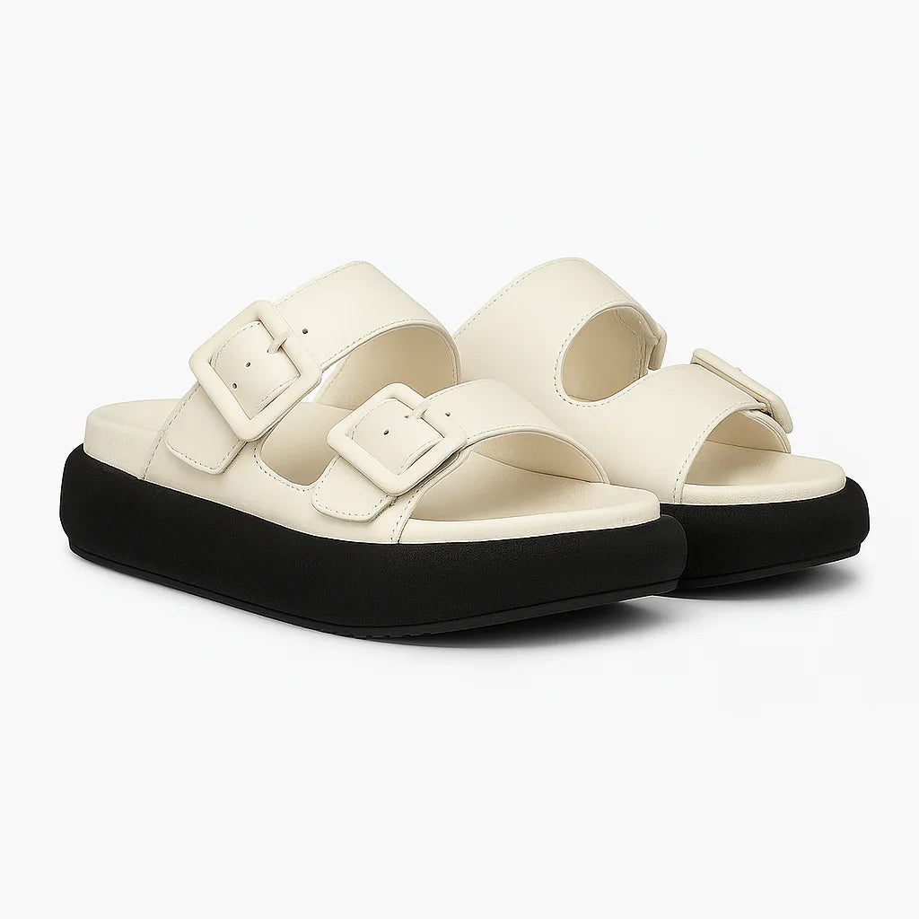 Sandalia Alina | Plataforma Mujer Doble Hebilla Cómoda y Moderna